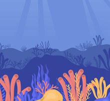 卡通海底珊瑚风景矢量下载