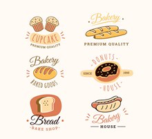 6款创意面包店标志矢量图
