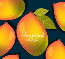 创意热带芒果无缝背景矢量图片