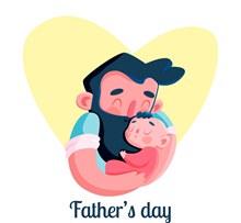创意父亲节怀抱婴儿的男子图矢量下载