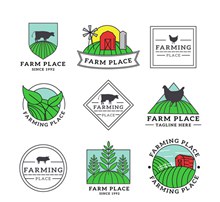 9款创意农场标志矢量图