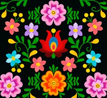 彩色抽象花卉矢量图下载