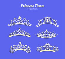 6款美丽公主王冠矢量图下载