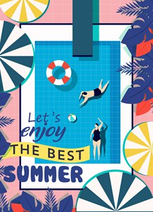 创意夏季游泳池海报矢量下载