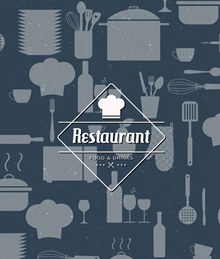 创意餐具餐馆菜单封面图矢量图下载