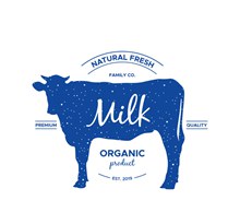 蓝色新鲜奶产品海报矢量图