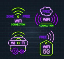 4款紫色无线网络标志矢量素材