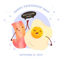 创意国际友谊日培根和鸡蛋矢量下载