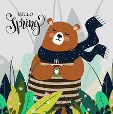 创意春季棕熊矢量下载