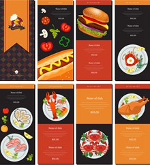 创意8张餐馆菜单设计矢量图片