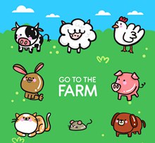8款可爱农场动物矢量图