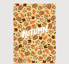彩色秋季树叶卡片矢量素材
