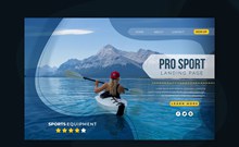 创意皮划艇女子体育网站登陆页图矢量素材