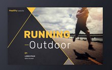 创意跑步人物体育网站登录界面图矢量素材