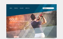创意高尔夫男子网站登陆页图矢量素材