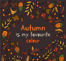 彩绘秋季元素矢量图片