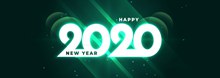 2020年绿色新年艺术字矢量图片
