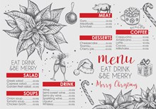 创意圣诞节餐馆菜单矢量素材