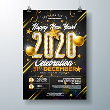 2020年新年派对海报矢量图下载