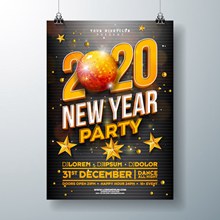 2020年彩色新年派对海报图矢量下载