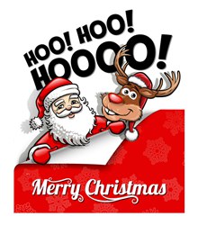 创意大笑圣诞老人和驯鹿矢量图片