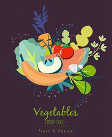 创意新鲜蔬菜矢量图