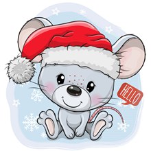 卡通圣诞老鼠设计矢量图下载
