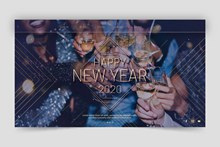 2020年创意新年派对网站登陆界面图矢量下载