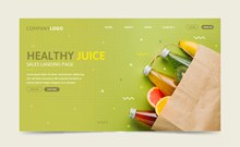 创意健康果汁网站登录界面图矢量图片