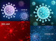 鲜艳色彩新冠病毒细胞主题矢量素材