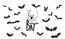 19款黑色蝙蝠设计矢量图