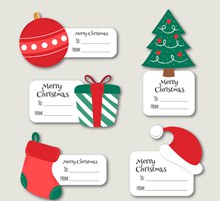 5款创意圣诞节留言卡矢量