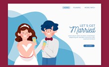 创意新人婚礼网站登陆界面矢量下载