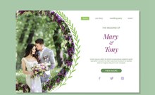 幸福新人婚礼网站登陆页矢量下载