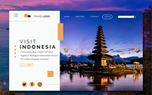 创意印度尼西亚旅行网站登陆界面图矢量图片