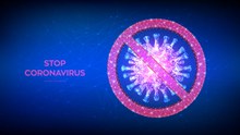 创意阻止新型冠状病毒海报图矢量图下载