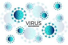 蓝色新型冠状病毒设计矢量图片