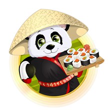 卡通端寿司的功夫熊猫矢量下载