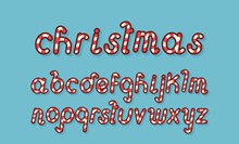 26个创意圣诞节糖果字母矢量素材