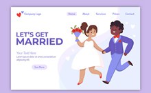幸福新人婚礼网站登陆界面矢量素材