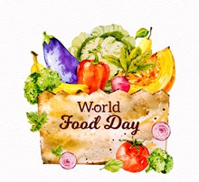 彩绘世界粮食日蔬菜水果矢量图片