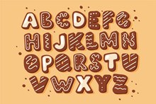 26个创意饼干字母设计矢量图片
