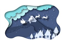创意雪夜圣诞雪橇剪贴画矢量下载