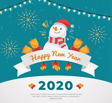 2020年可爱新年雪人矢量图片