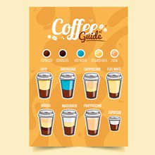 咖啡手绘点餐单模板矢量图下载