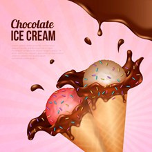 美味冰淇淋广告矢量图下载
