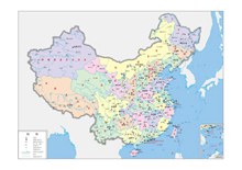 中国地图四种颜色图矢量图片