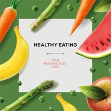 健康饮食广告模板矢量