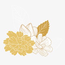 金色花朵装饰矢量图下载