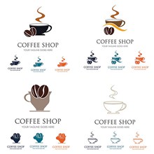 冒热气的咖啡图案标志创意矢量